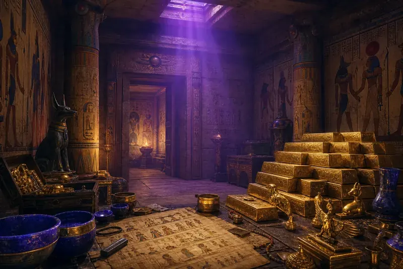 Illustration of Fallen Coins and ancient grimoire for social casino