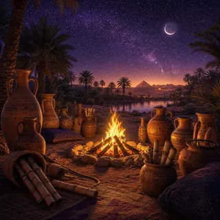 Desert oasis campfire representing our community team